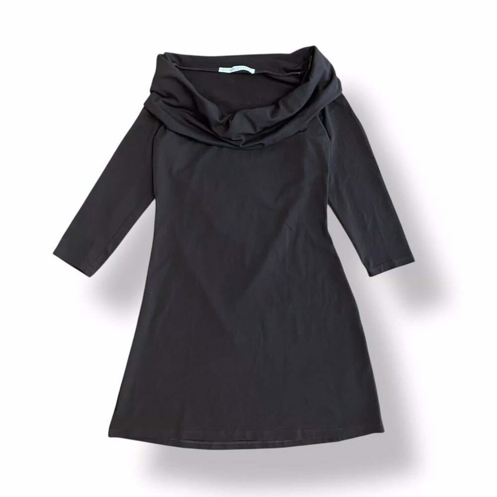 Susana Monaco Black Cowl Neck Tunic Mini Dress- Size M